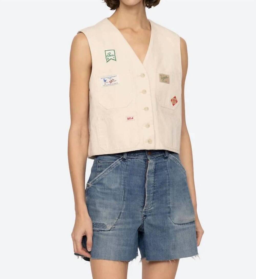 NEW SEA carolyn vest in cream